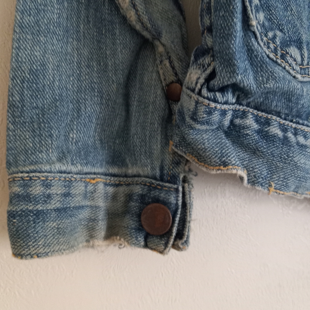 Vintage 70s Denim Rare Wrangler Blue Bell 6 Boys Jeans Trucker Jacket Kids - Picture 7 of 7
